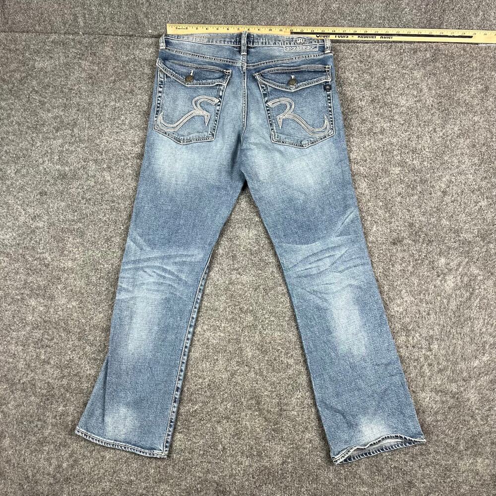 Rock & Republic Jeans Womens Size‎ 32x30 Blue Straight Denim Distressed Casual